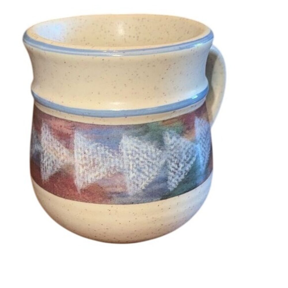 Vintage Horizon Treasure Craft Ceramic Mug With Geometric Design